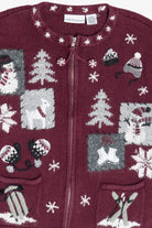Vintage Snow Day Activities Croft & Barrow Ugly Christmas Sweater (1990s)