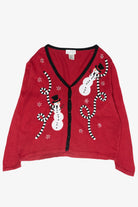 Snowmen Scarves Vintage Ugly Christmas Sweater (1990s)