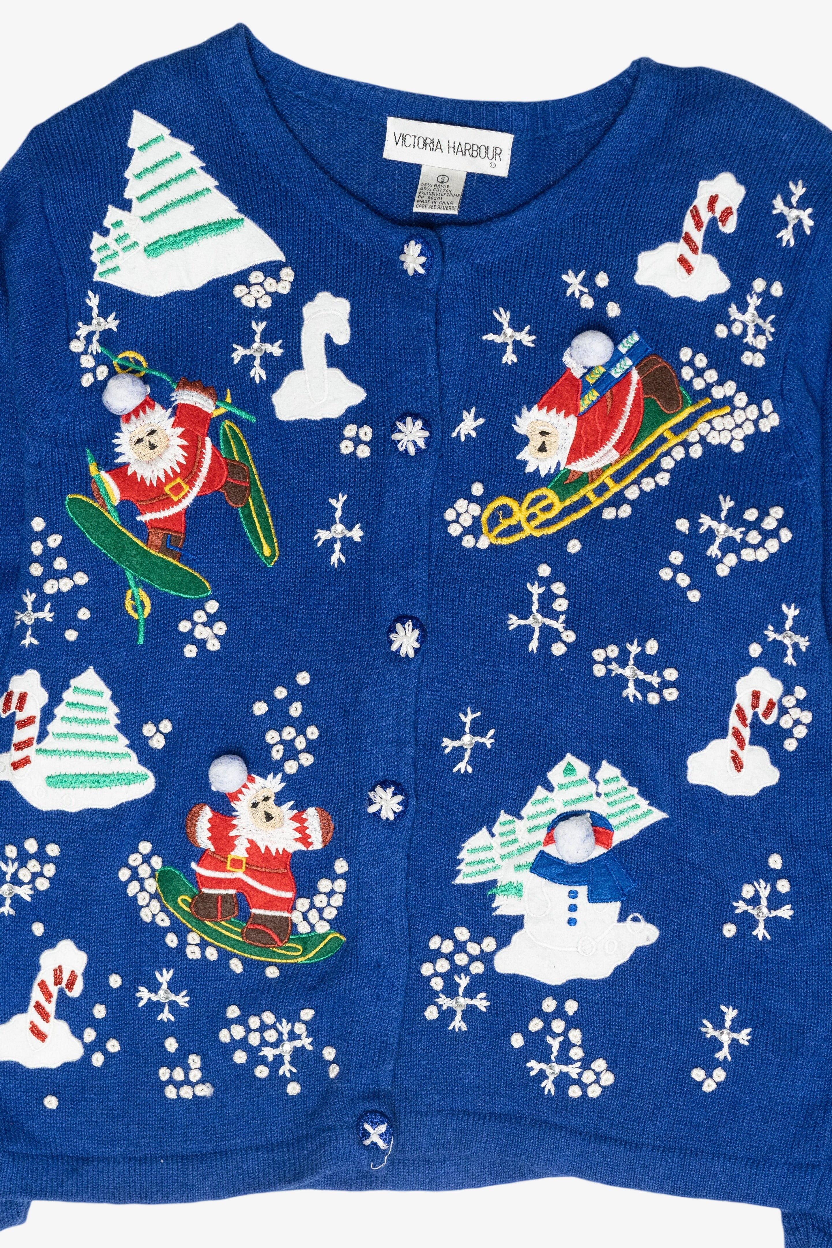 Skiing Santa Vintage Ugly Christmas Sweater (2000s)