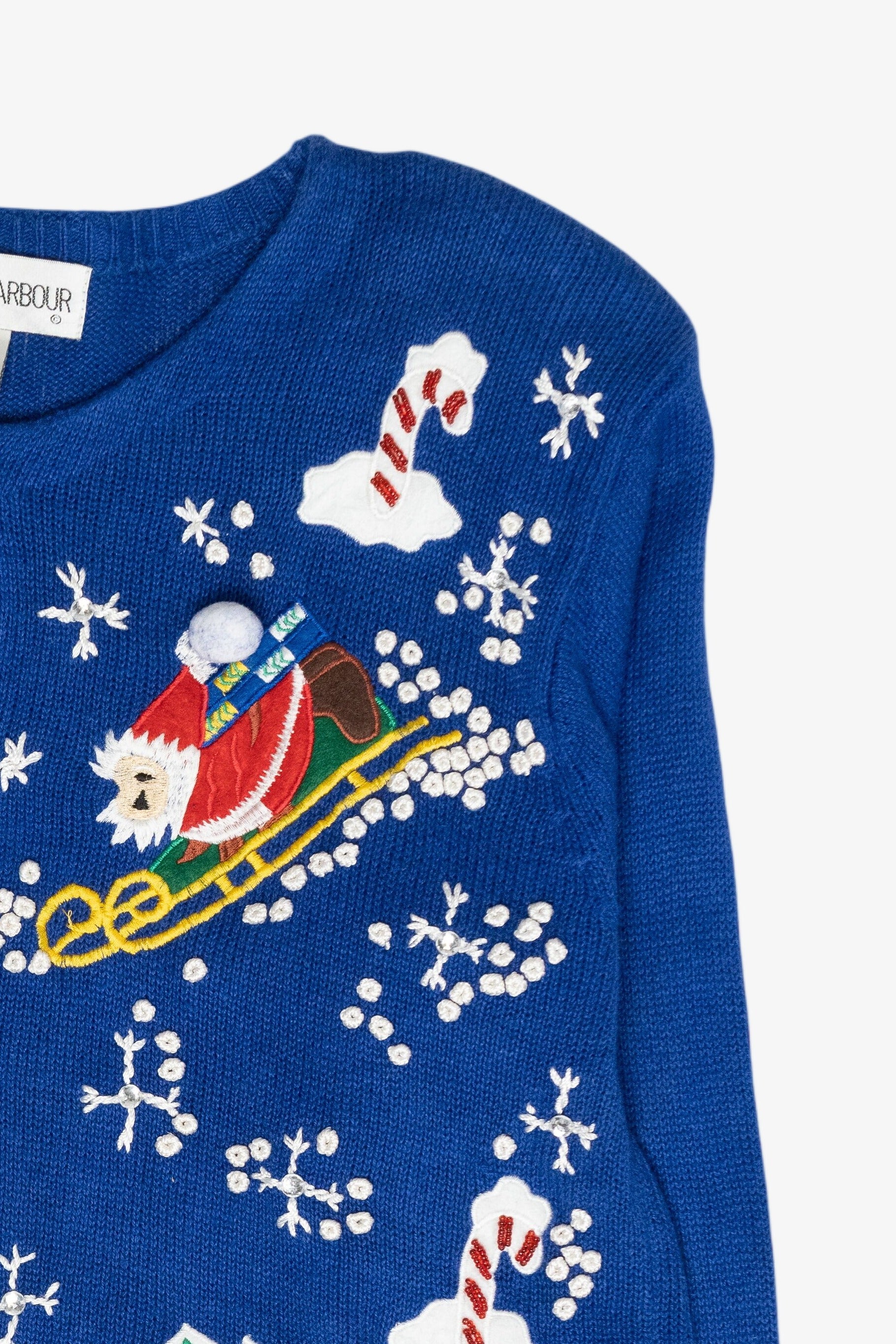 Skiing Santa Vintage Ugly Christmas Sweater (2000s)
