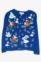 Skiing Santa Vintage Ugly Christmas Sweater (2000s)