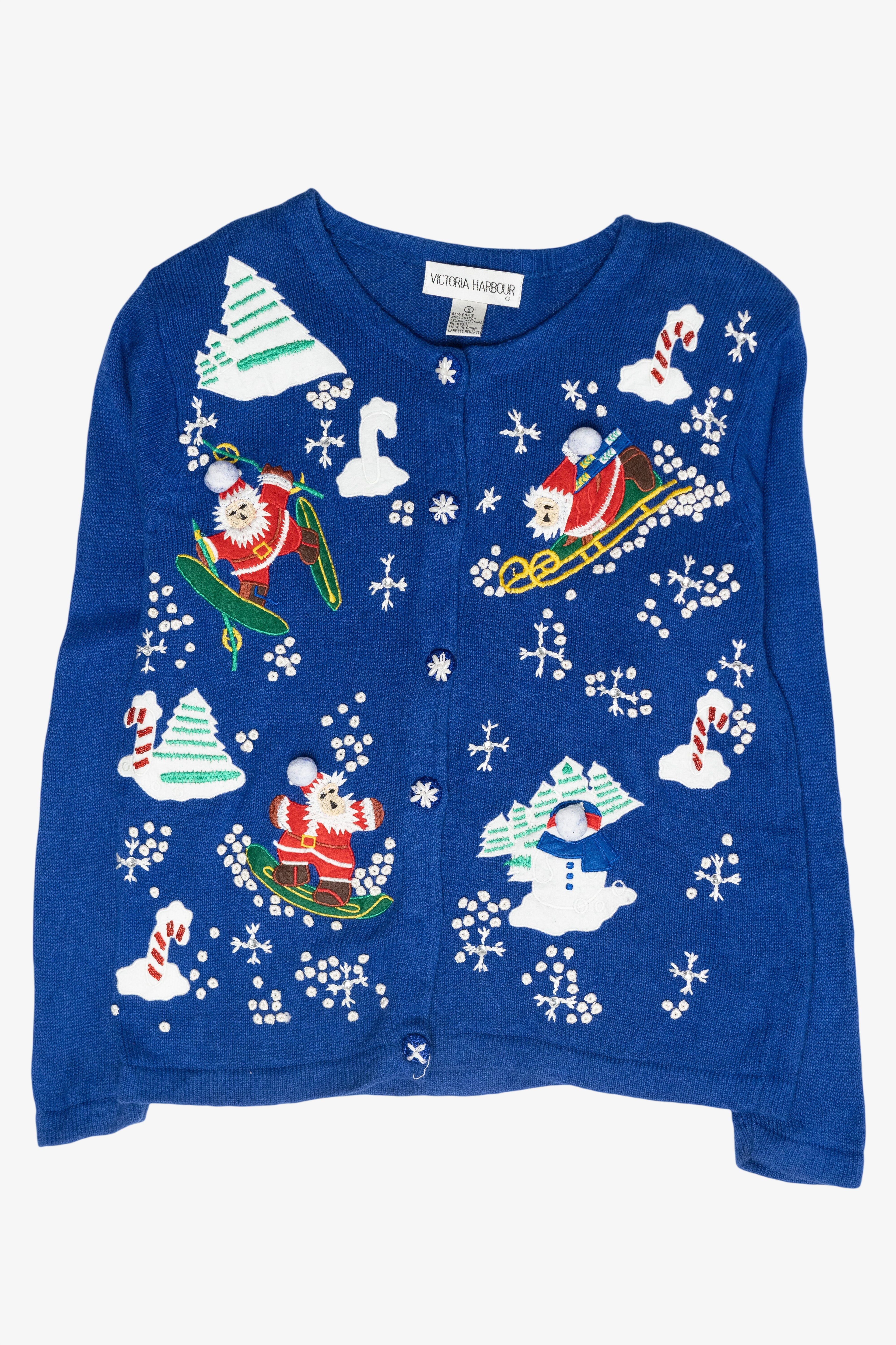 Skiing Santa Vintage Ugly Christmas Sweater (2000s)