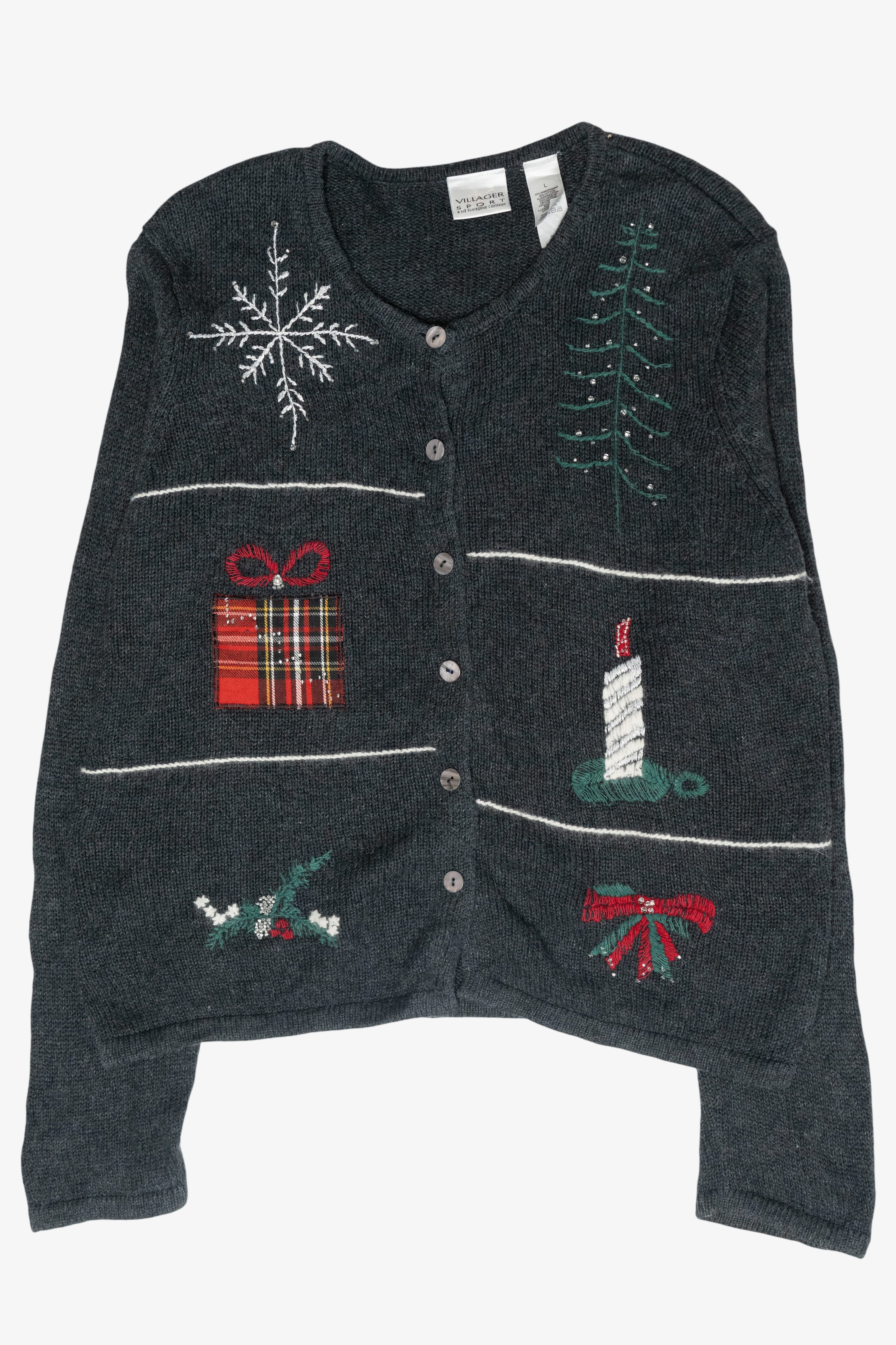 Cozy Candlelight Vintage Ugly Christmas Sweater (1990s)