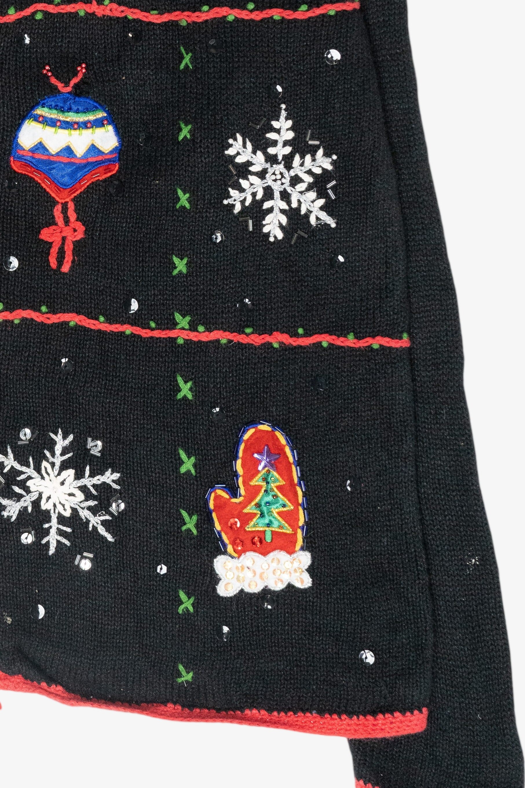 Hats and Mittens Vintage Ugly Christmas Cardigan (1990s)
