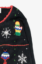 Hats and Mittens Vintage Ugly Christmas Cardigan (1990s)