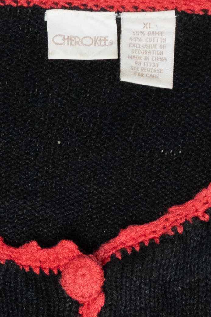 Hats and Mittens Vintage Ugly Christmas Cardigan (1990s)
