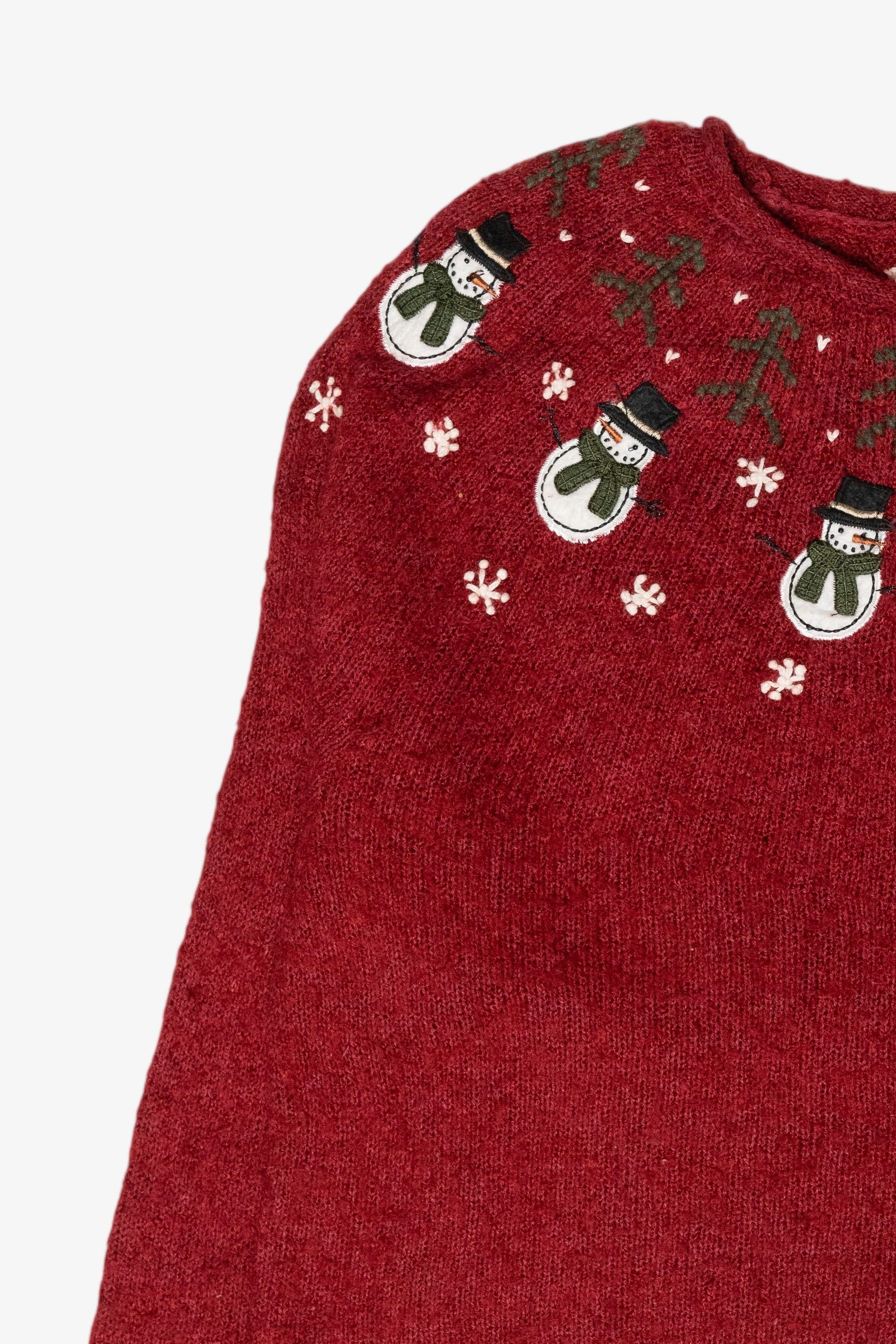 Snowmen Fair Isle Vintage Ugly Christmas Zip Cardigan (2000s)