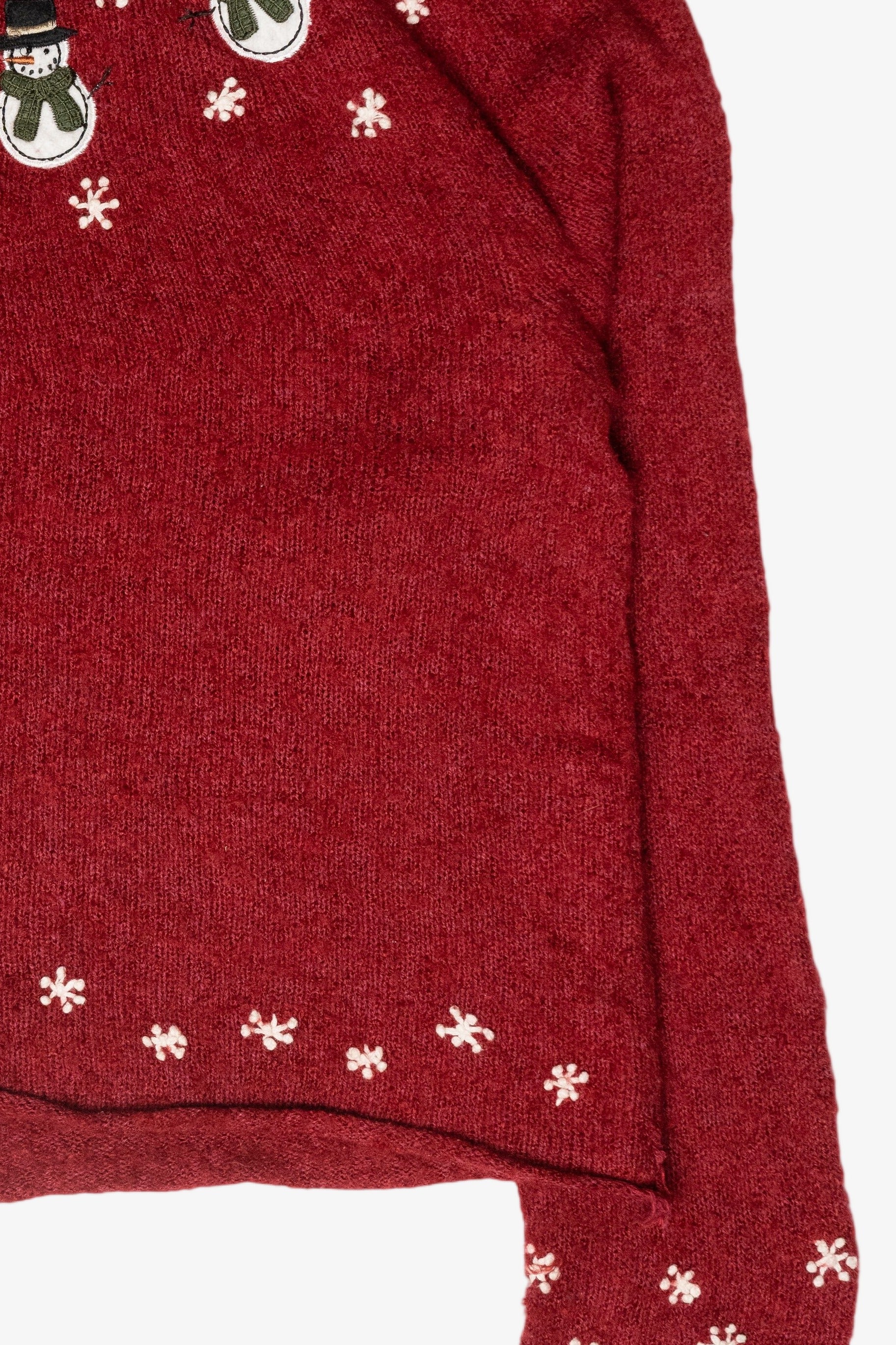 Snowmen Fair Isle Vintage Ugly Christmas Zip Cardigan (2000s)