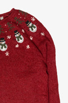 Snowmen Fair Isle Vintage Ugly Christmas Zip Cardigan (2000s)
