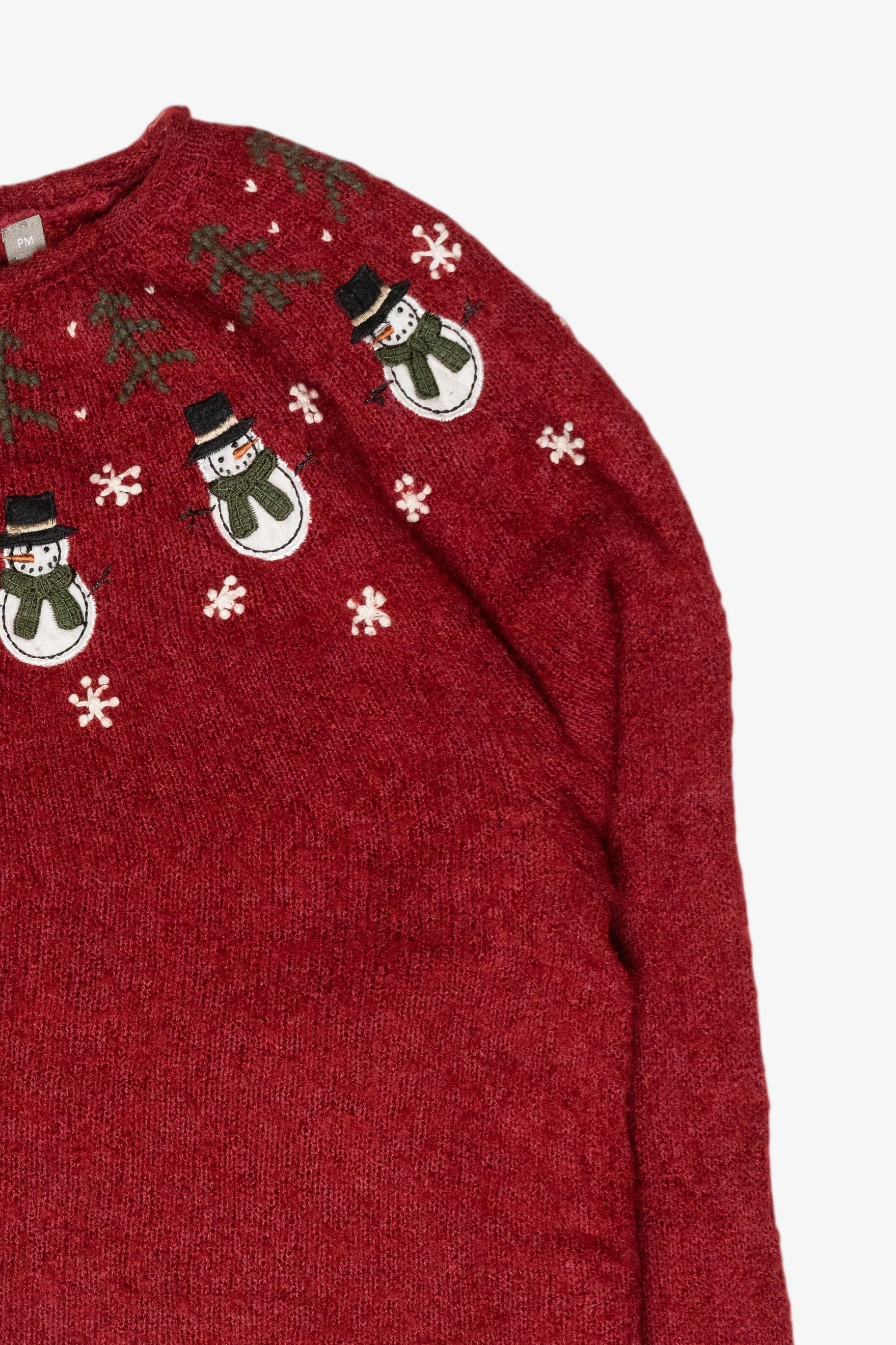 Snowmen Fair Isle Vintage Ugly Christmas Zip Cardigan (2000s)