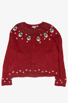 Snowmen Fair Isle Vintage Ugly Christmas Zip Cardigan (2000s)