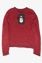 Cozy Snowmen Vintage Ugly Christmas Zip Cardigan (2000s)
