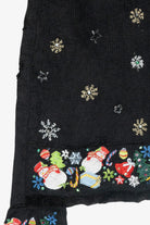 Snowmen Icon Collar Vintage Ugly Christmas Zip Cardigan (2000s)