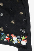 Snowmen Icon Collar Vintage Ugly Christmas Zip Cardigan (2000s)