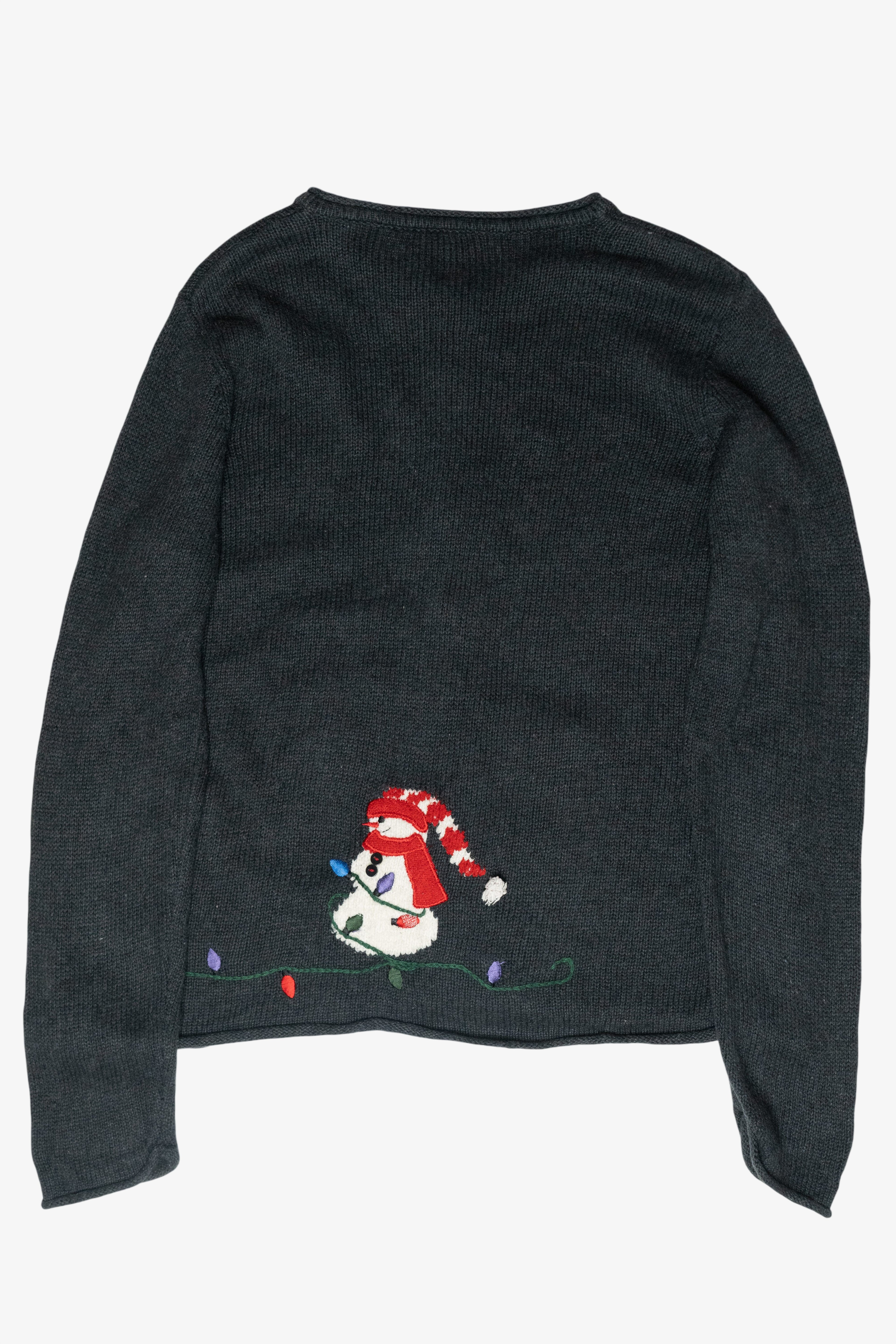 Snowmen Vintage Ugly Christmas Zip Cardigan (2000s)