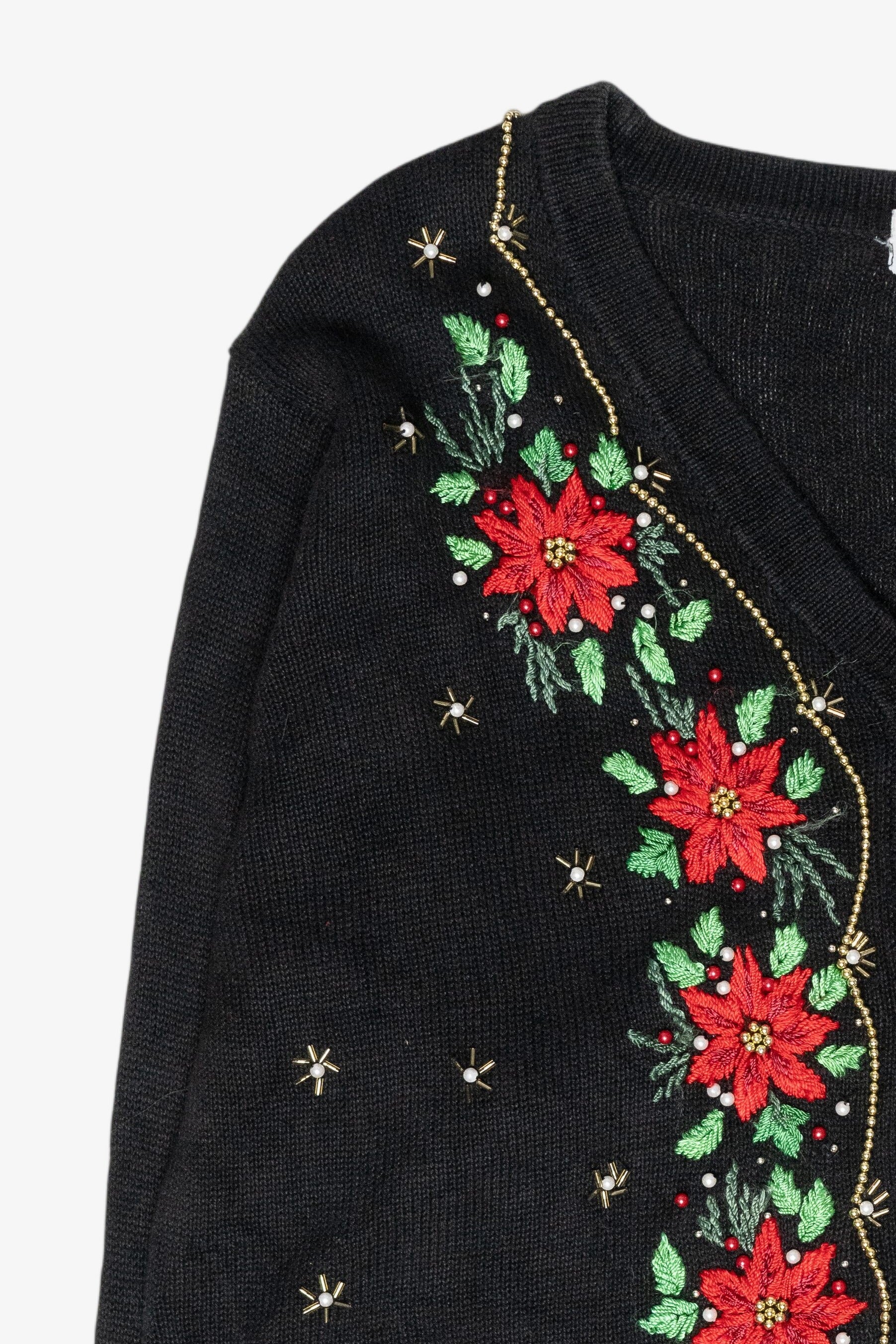 Holly Trim Vintage Ugly Christmas Sweater (2000s)