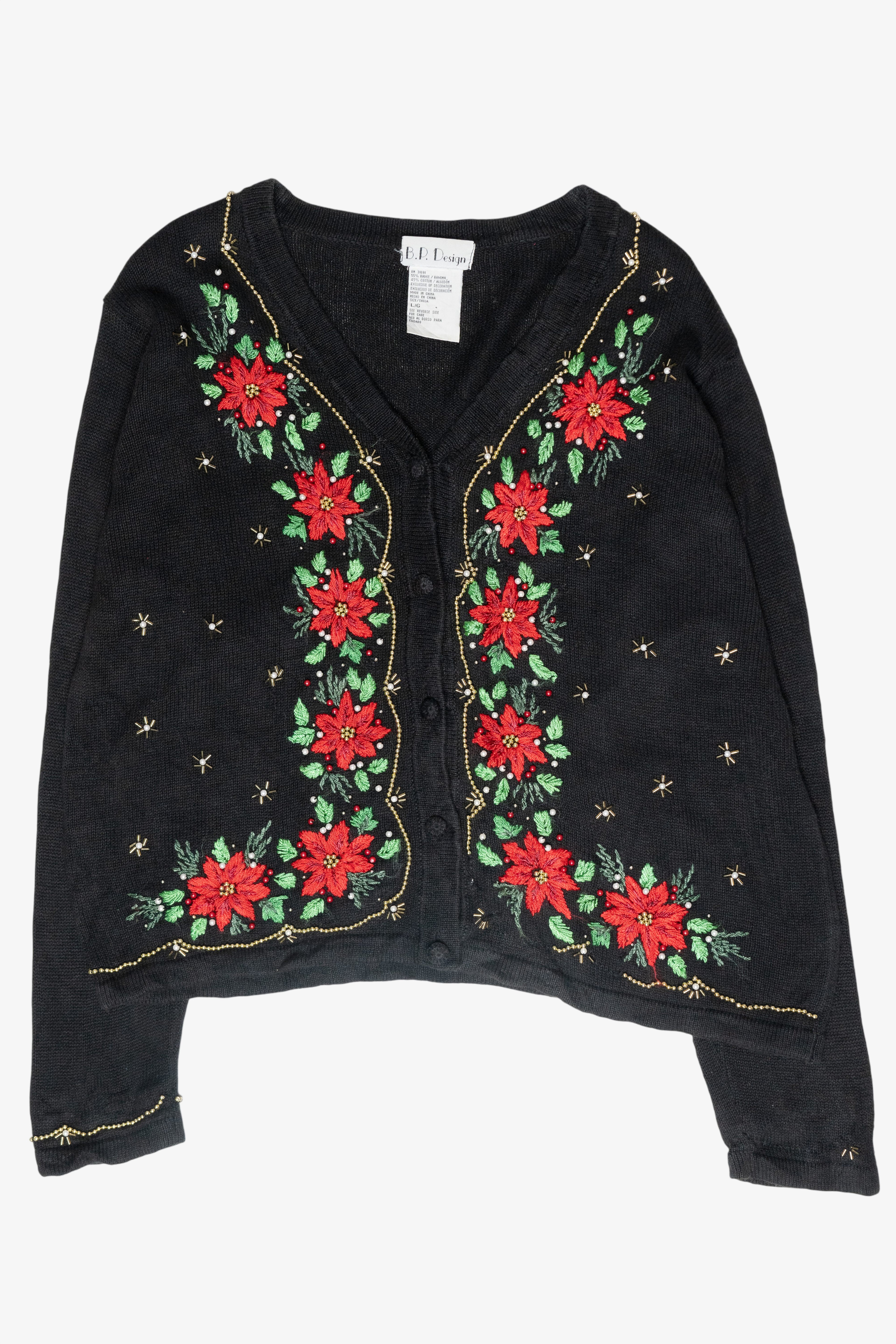 Holly Trim Vintage Ugly Christmas Sweater (2000s)