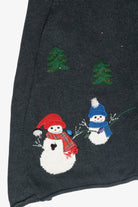 Snowmen Vintage Ugly Christmas Zip Cardigan (2000s)