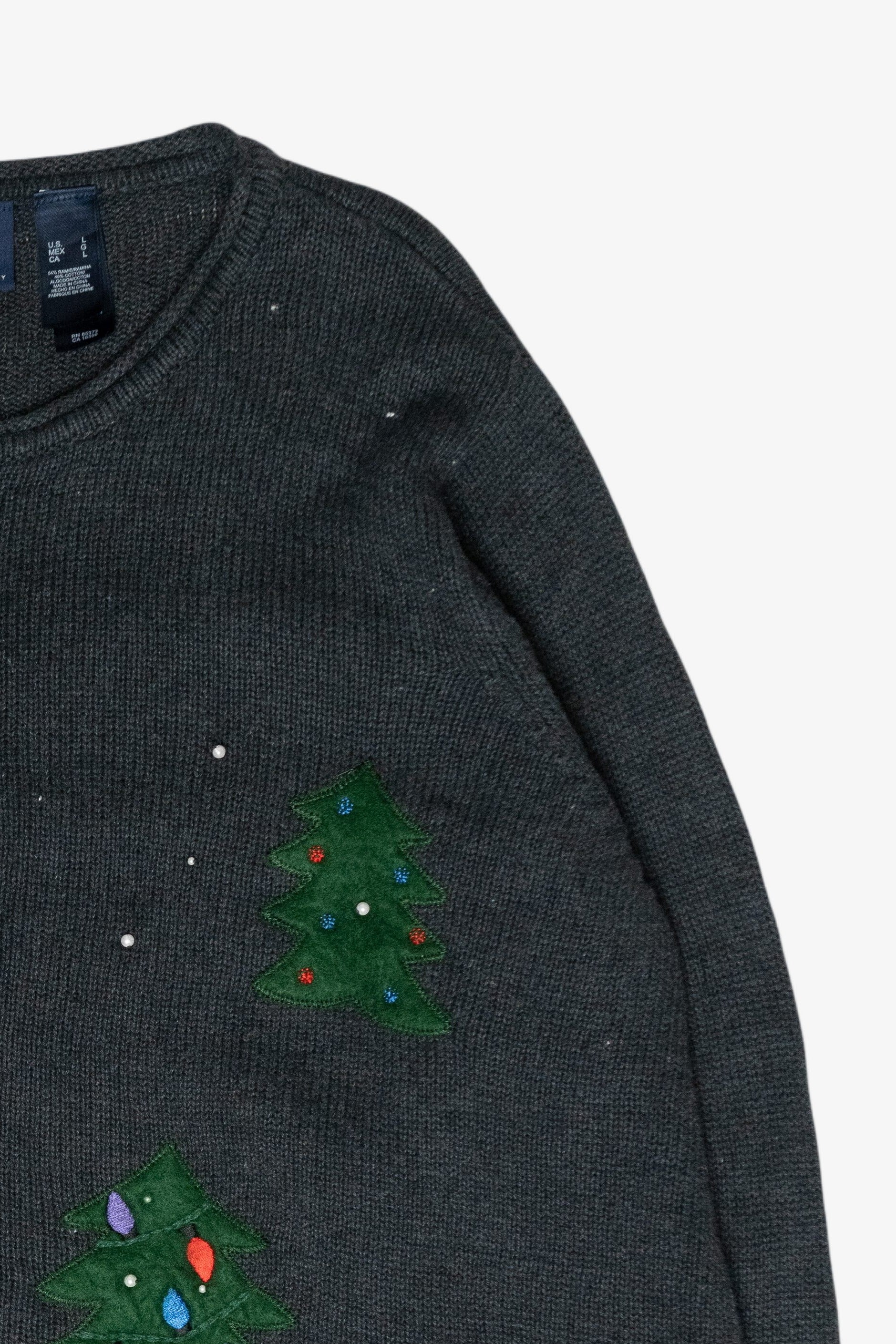 Snowmen Vintage Ugly Christmas Zip Cardigan (2000s)