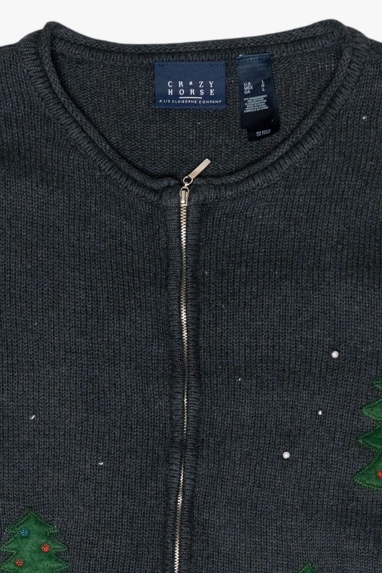 Snowmen Vintage Ugly Christmas Zip Cardigan (2000s)