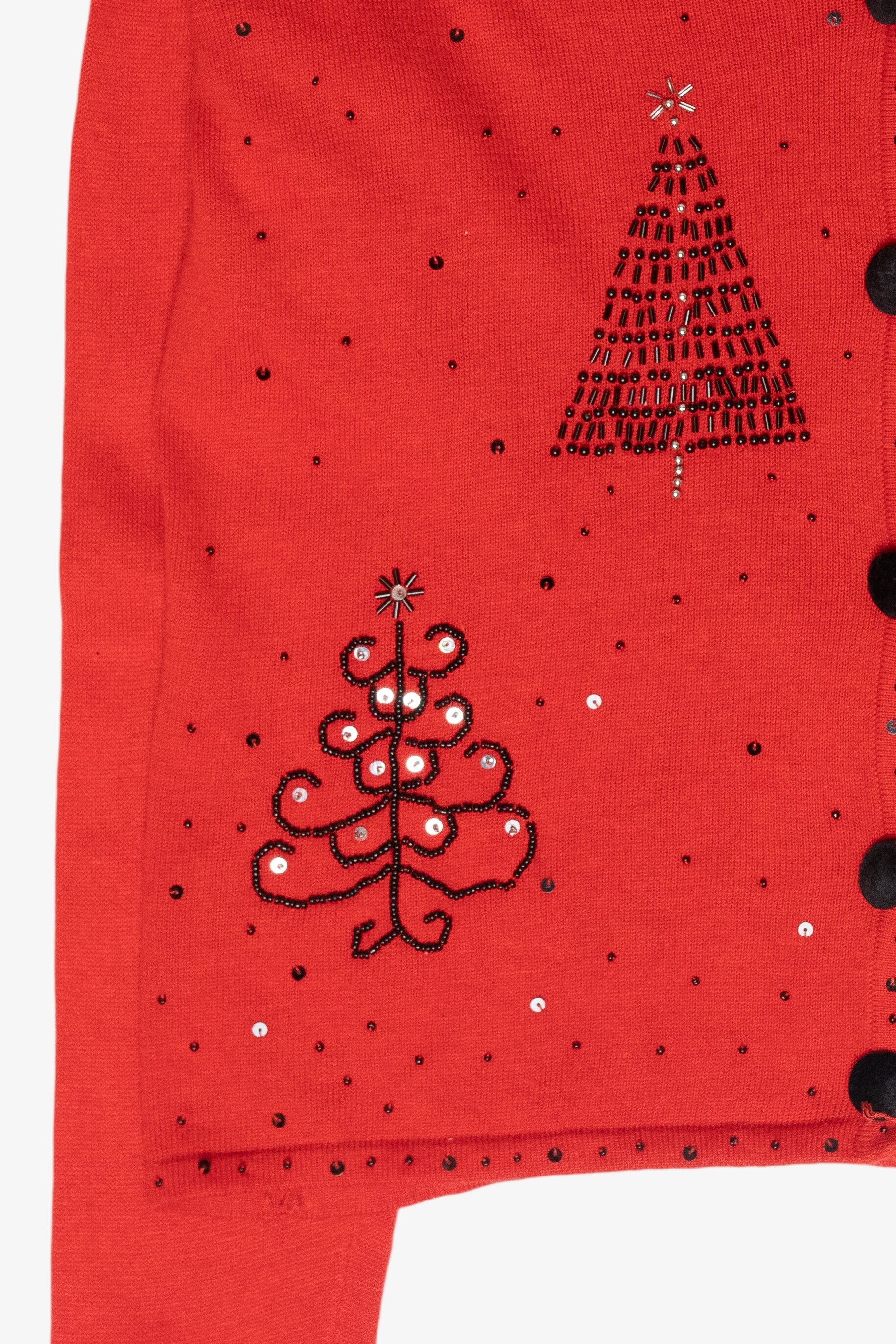 Beaded Trees Vintage Ugly Christmas Sweater (2000s)