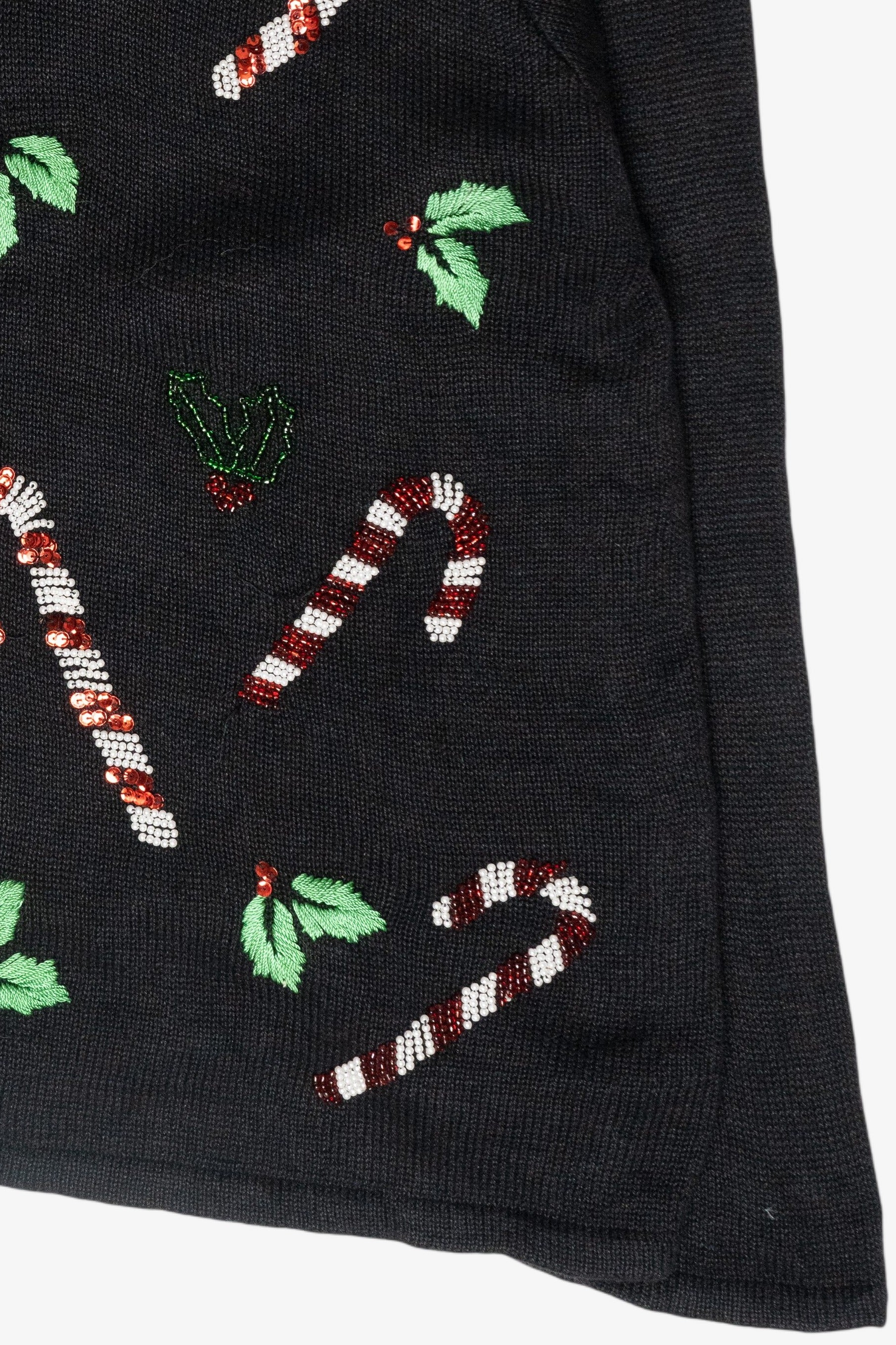 Beaded Candy Canes Vintage Ugly Christmas Sweater (2000s)