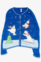 Winter Sports Polar Bears Vintage Ugly Christmas Sweater (2000s)