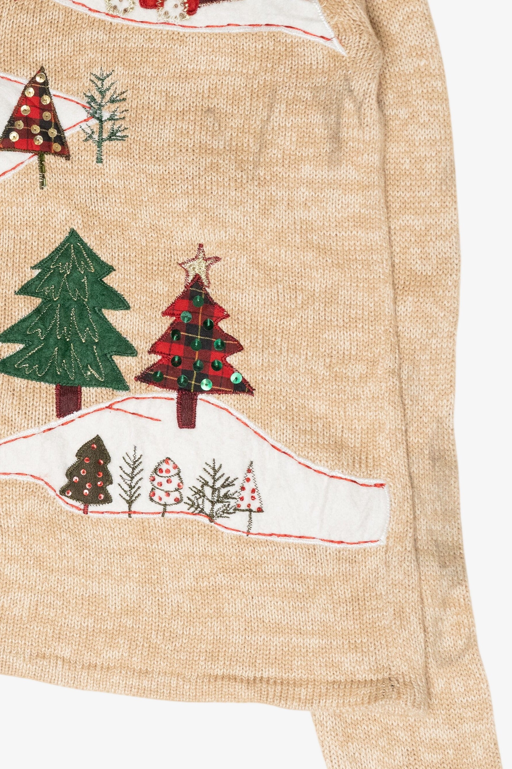 Winter Scene Snowmen Vintage Ugly Christmas Sweater (2000s)