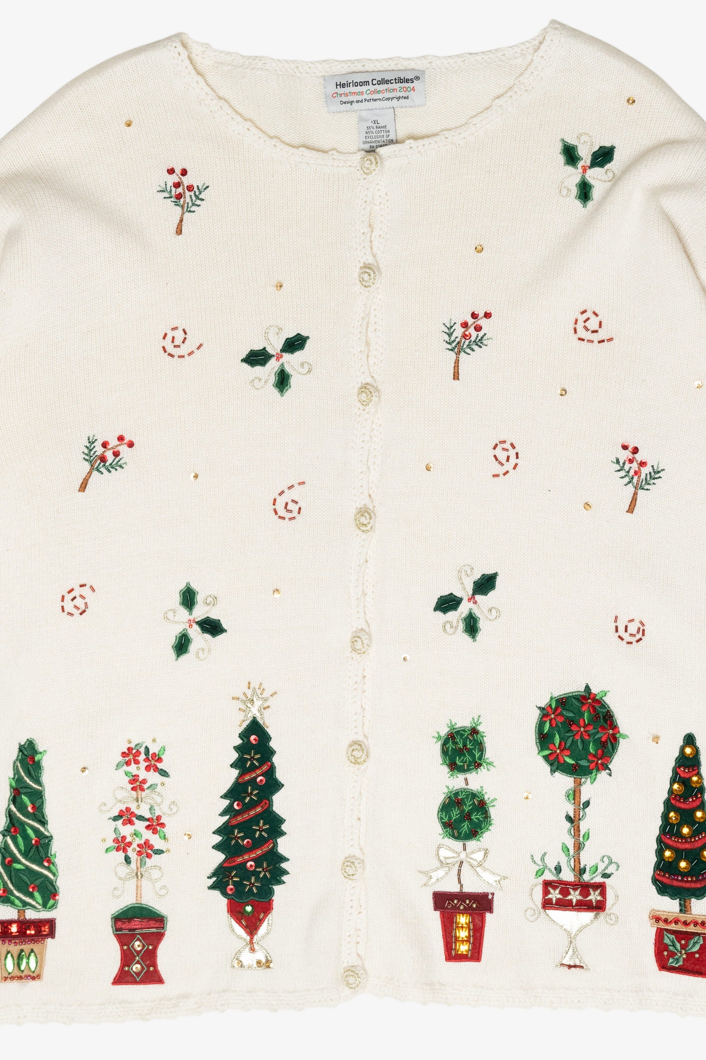 Holly Flowers Vintage Ugly Christmas Sweater (2000s)