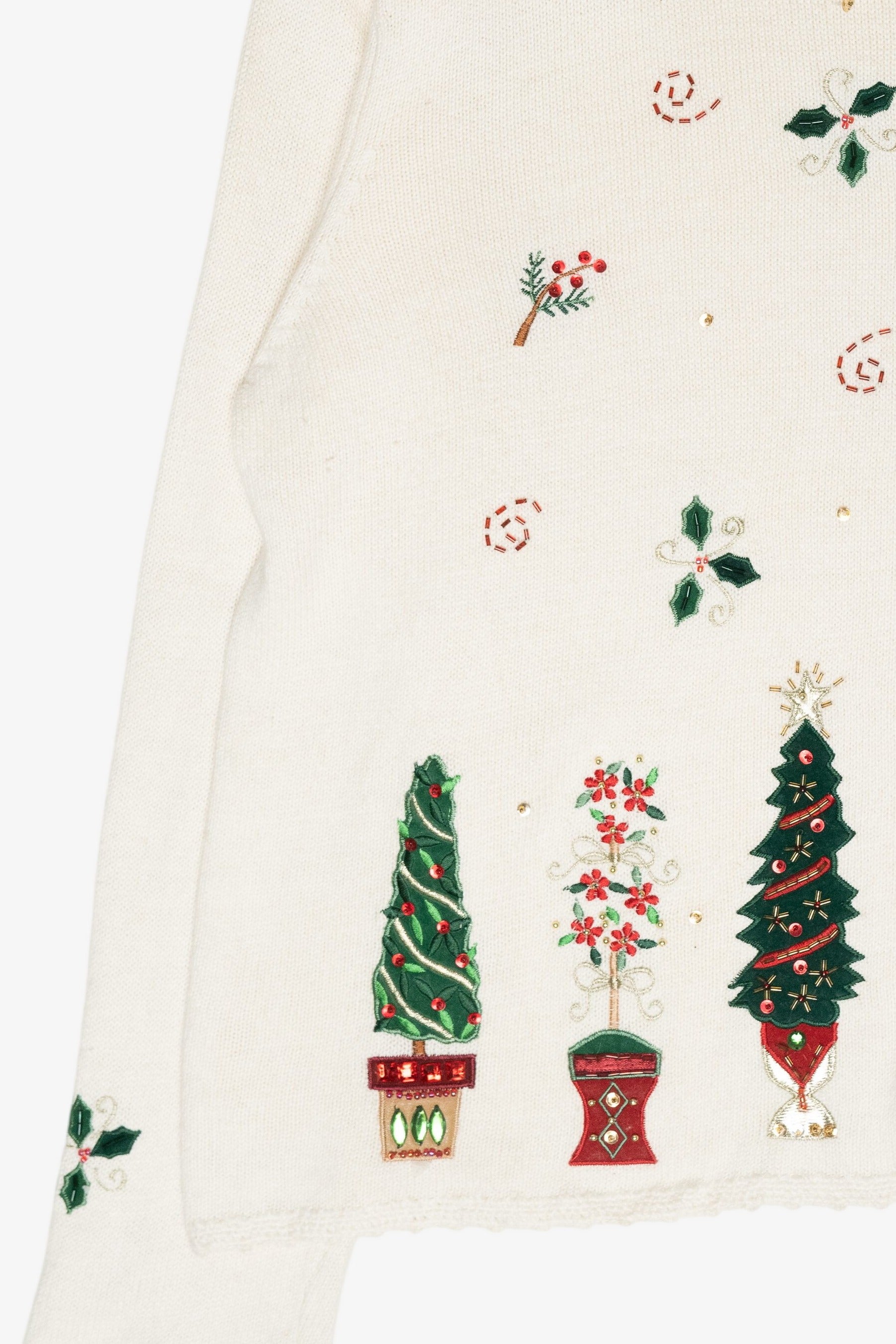 Holly Flowers Vintage Ugly Christmas Sweater (2000s)