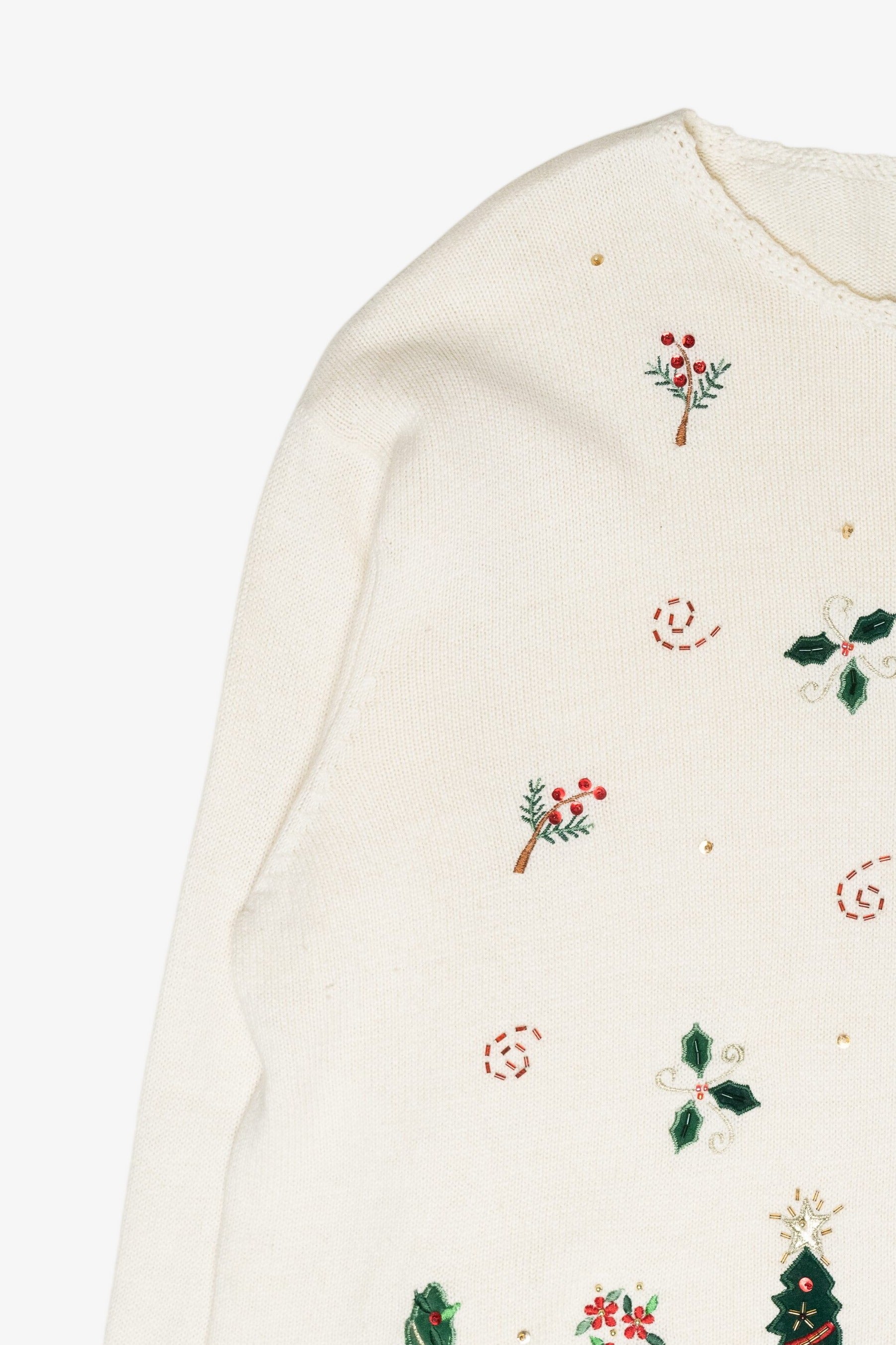 Holly Flowers Vintage Ugly Christmas Sweater (2000s)