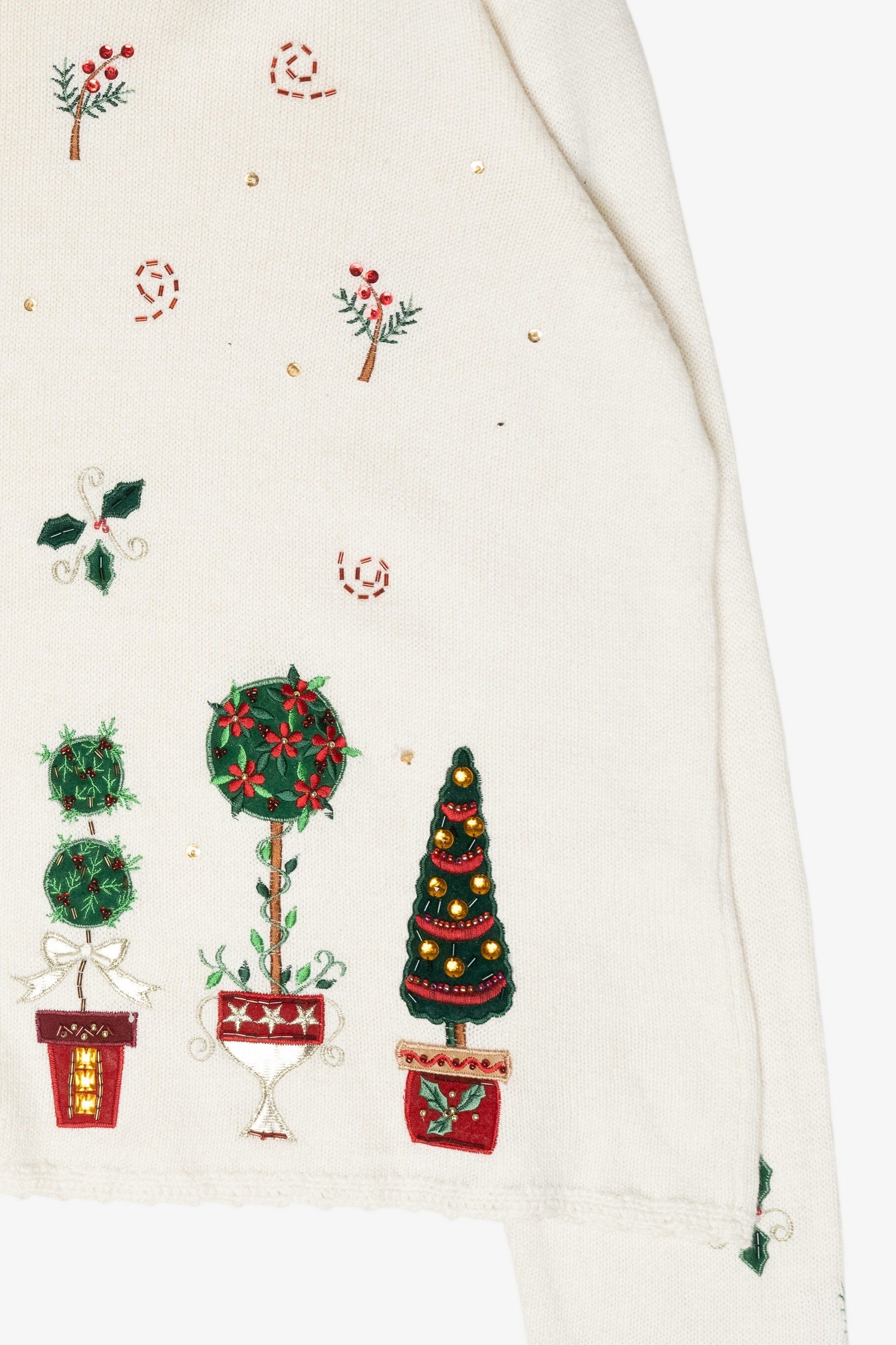 Holly Flowers Vintage Ugly Christmas Sweater (2000s)
