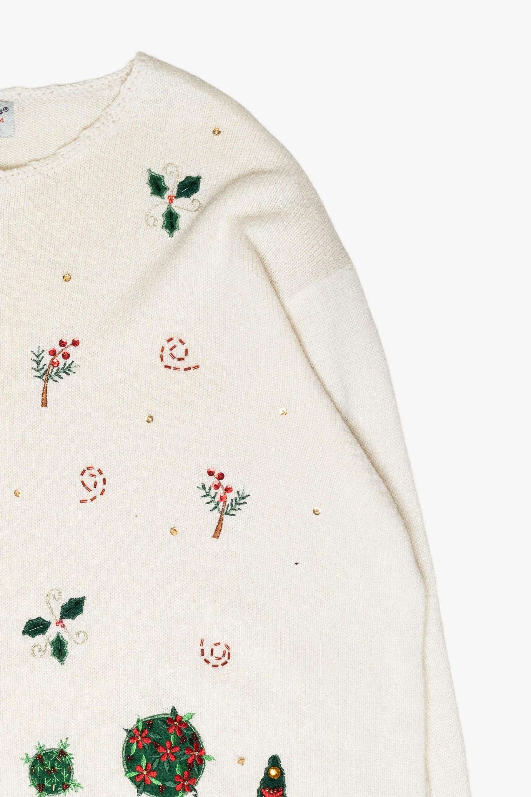 Holly Flowers Vintage Ugly Christmas Sweater (2000s)