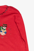 Beaded Snowmen Vintage Ugly Christmas Sweater (2000s)