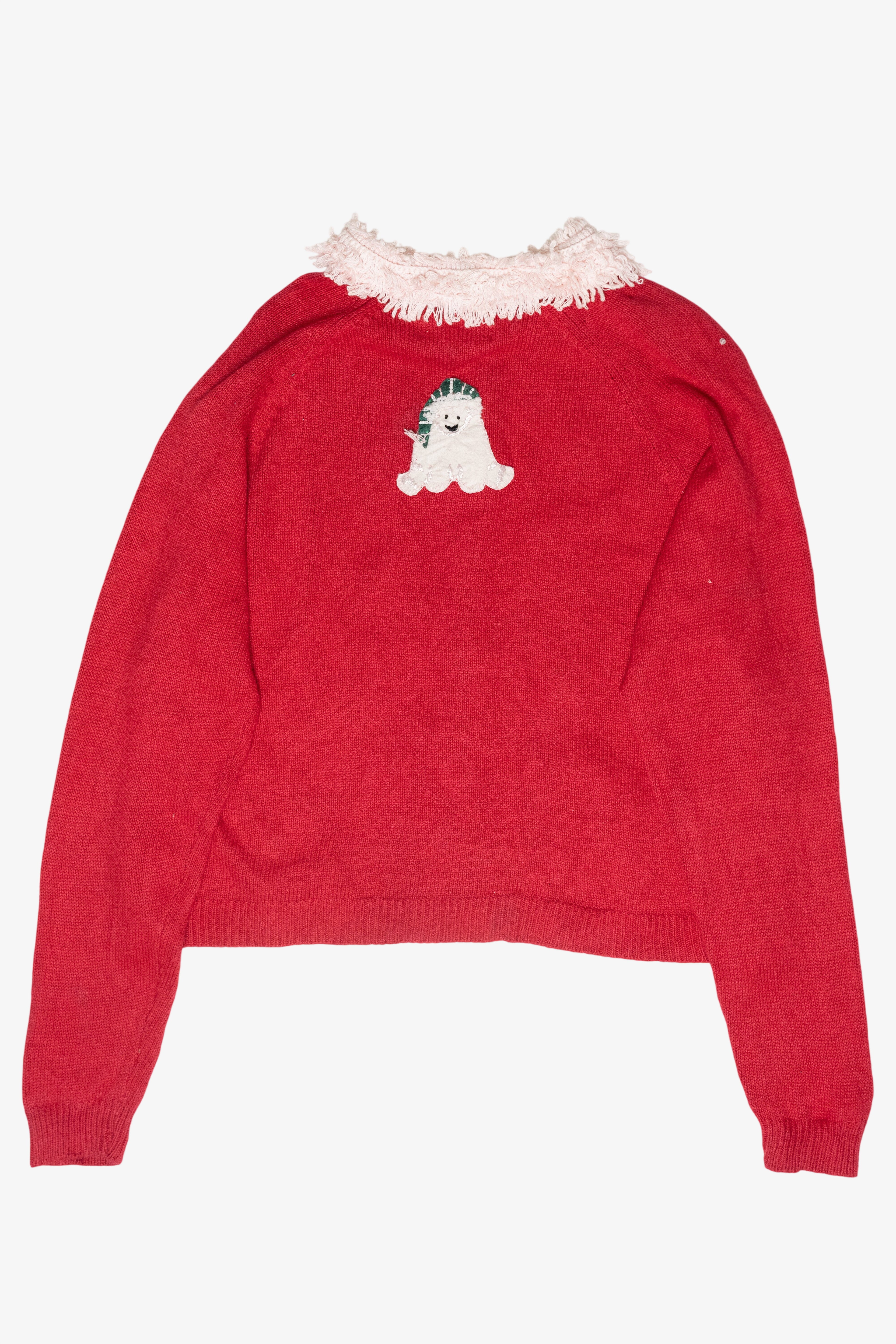 Polar Bears Shag Collar Vintage Ugly Christmas Sweater (2000s)