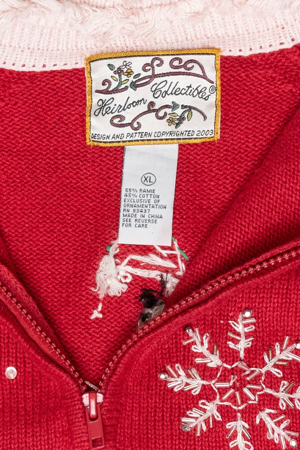 Polar Bears Shag Collar Vintage Ugly Christmas Sweater (2000s)