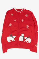 Polar Bears Vintage Ugly Christmas Zip Cardigan (2000s)