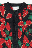 Vintage Hand Knit Poinsettia Ugly Christmas Sweater (1990s)
