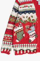 Vintage Stockings Open Front Cardigan Ugly Christmas Sweater (1990s)
