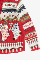 Vintage Stockings Open Front Cardigan Ugly Christmas Sweater (1990s)
