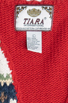 Vintage Stockings Open Front Cardigan Ugly Christmas Sweater (1990s)
