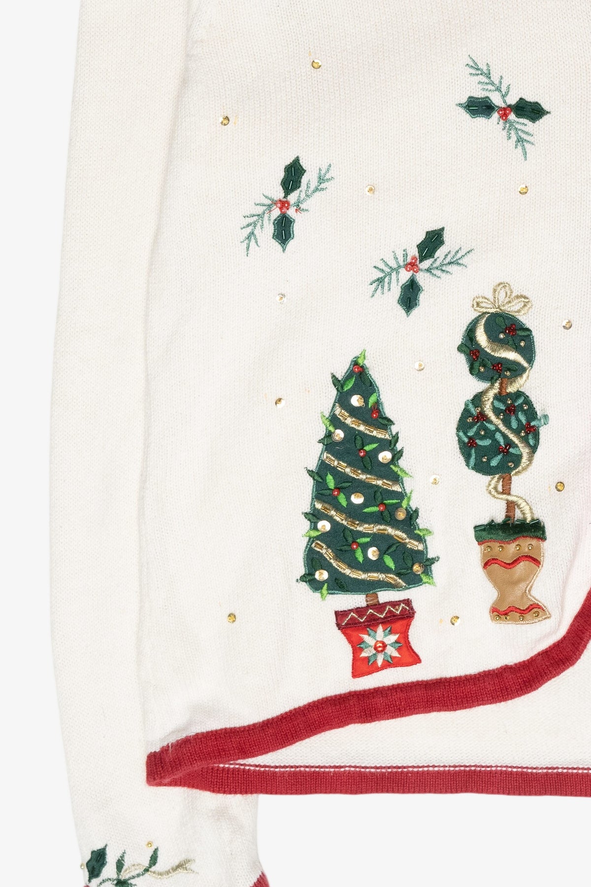 Festive Trees Vintage Ugly Christmas Cardigan (2000s)