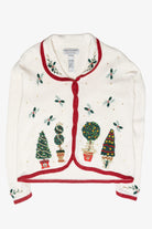 Festive Trees Vintage Ugly Christmas Cardigan (2000s)