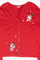 Silly Snowmen Vintage Ugly Christmas Cardigan (2000s)