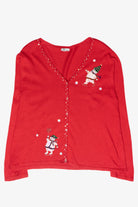 Silly Snowmen Vintage Ugly Christmas Cardigan (2000s)