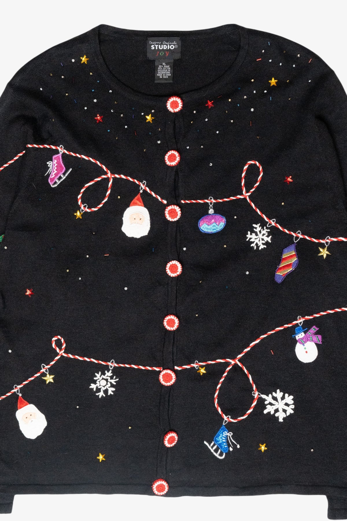 Festive Garland Vintage Ugly Christmas Cardigan (2000s)