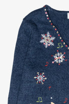 Caroling Reindeer Vintage Ugly Christmas Cardigan (2000s)