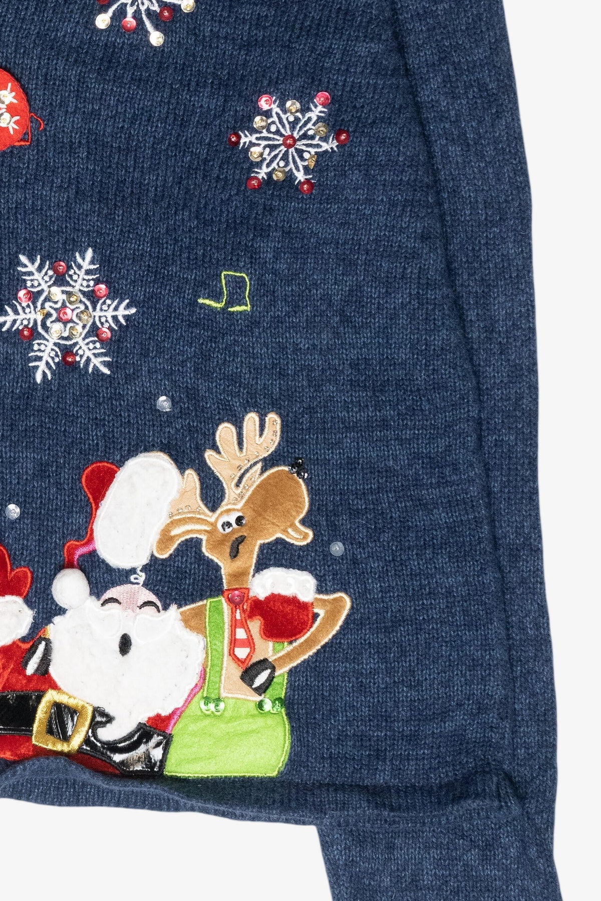 Caroling Reindeer Vintage Ugly Christmas Cardigan (2000s)