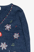 Caroling Reindeer Vintage Ugly Christmas Cardigan (2000s)