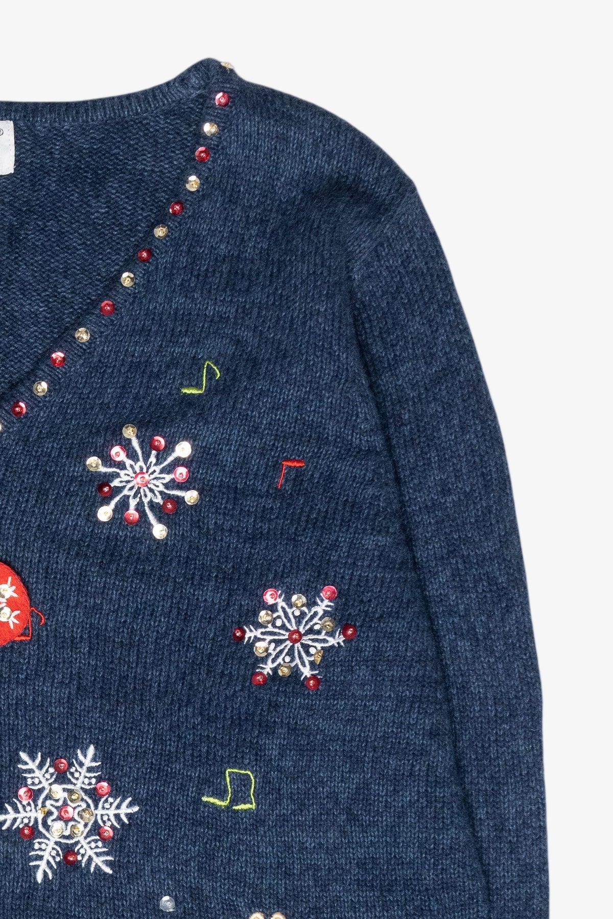Caroling Reindeer Vintage Ugly Christmas Cardigan (2000s)
